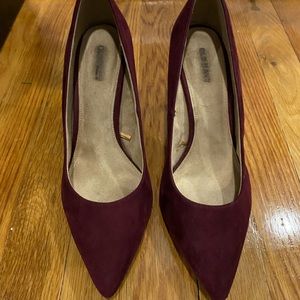 Burgundy Suede Pointy Toe Heels, perfect for fall, work & business